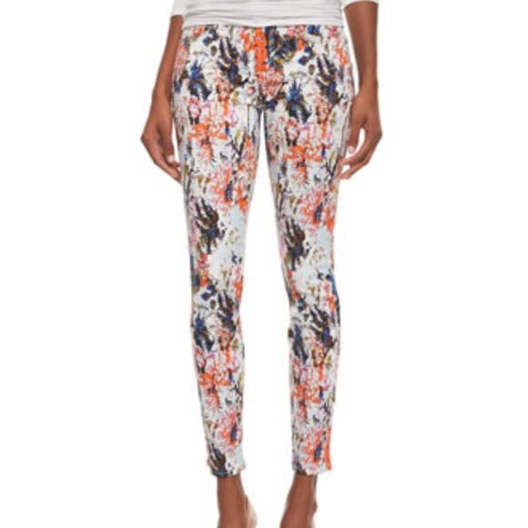 7FAM 7 For All Mankind Floral Haze Skinny Jeans Bloomcore Wallpaper Casual 25 - Picture 1 of 12